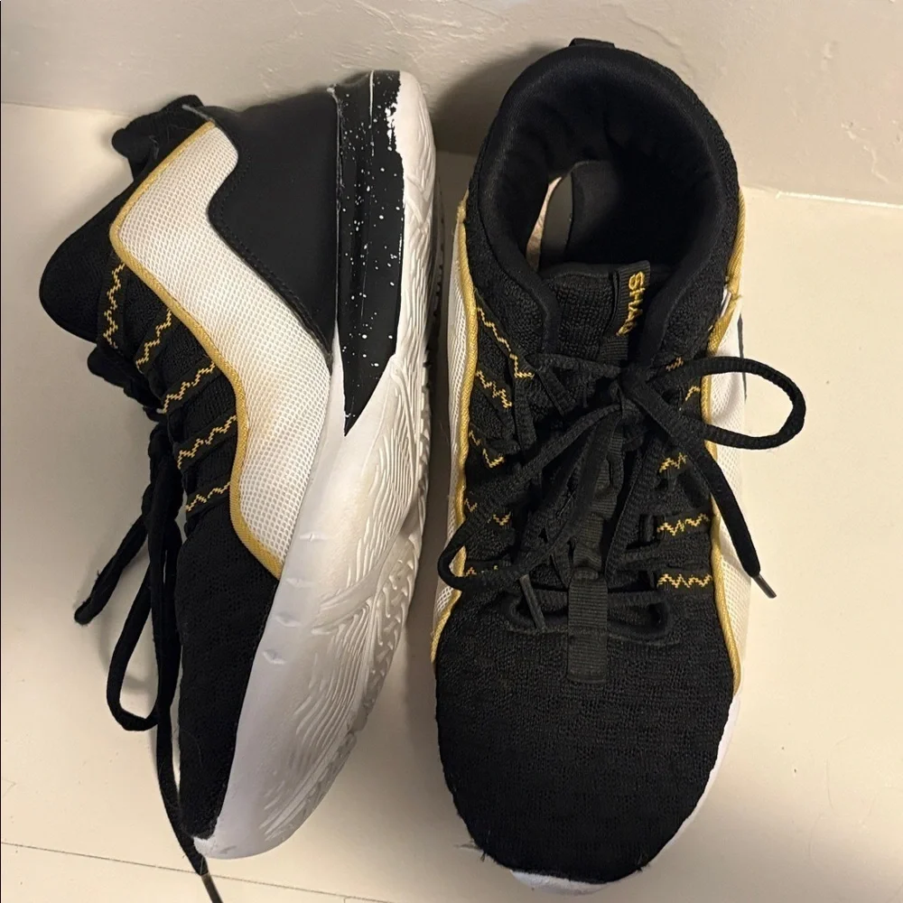 Black and Gold Athletic Sneakers